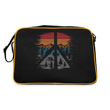 Wandern Im Freien Frieden Und Liebe - Retro Tasche - Schwarz/Gold - Hinten
