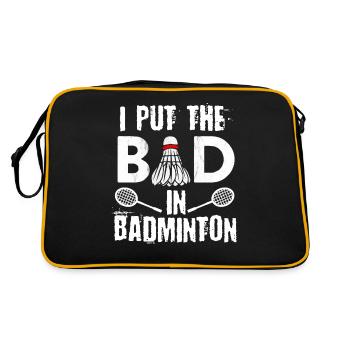 Badminton, Joueurs de badminton - Sac Retro - noir/or - Dos