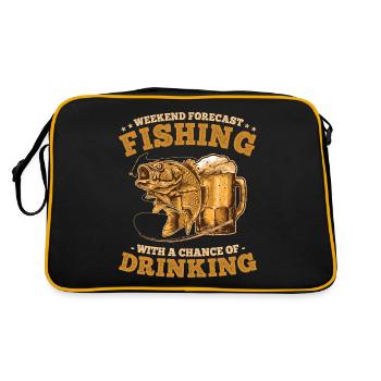 Prévisions de pêche et de consommation d’alcool pour la fin de semaine des pêcheurs - Sac Retro - noir/or - Dos
