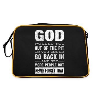Drug recovery, GOD pulled you out of the pit - Retro Bag - black/gold - Back