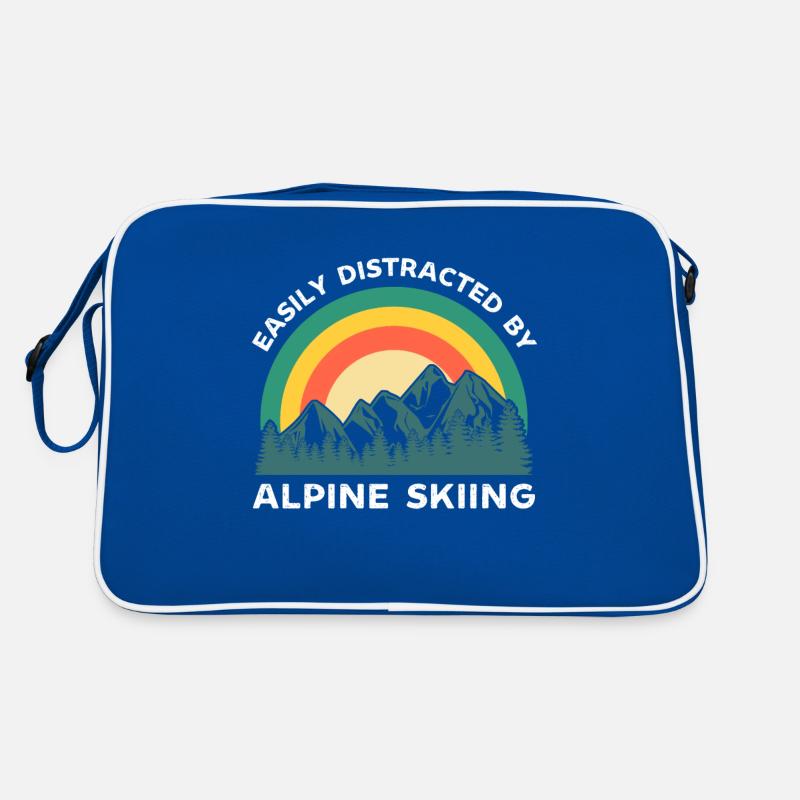 Easily distracted by Alpine skiing Retro Bag