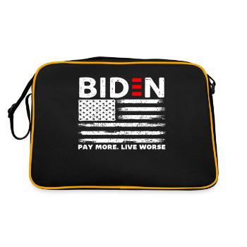 Biden paie plus vivre pire - Sac Retro - noir/or - Dos