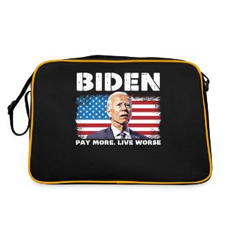 Biden paie plus vivre pire - Sac Retro - noir/or - Dos