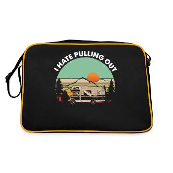 Camping, je déteste déménager, camping-car - Sac Retro - noir/or - Dos