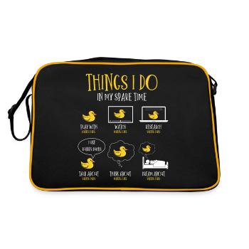 Rubber Duck Fan, Rubber Ducks - Retro Bag - black/gold - Back