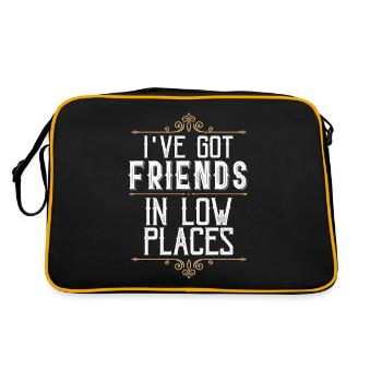 Ich Habe Freunde In Niedrigen Orten, Country - Retro Tasche - Schwarz/Gold - Hinten