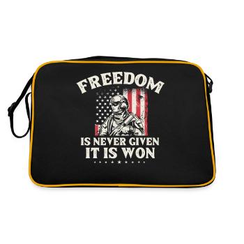 US patriotic quotes, patriot, patriots - Retro Bag - black/gold - Back