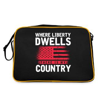 US patriotic quotes, patriot, patriots - Retro Bag - black/gold - Back