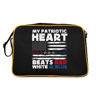 US patriotic quotes, patriot, patriots - Retro Bag - black/gold - Back