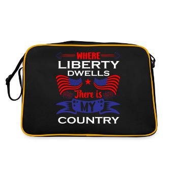 US patriotic quotes, patriot, patriots - Retro Bag - black/gold - Back