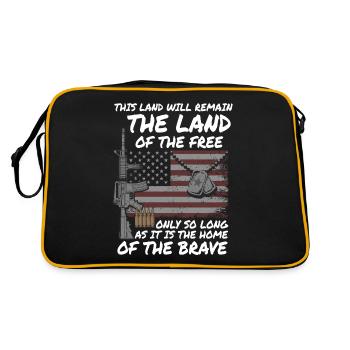 US patriotic quotes, patriot, patriots - Retro Bag - black/gold - Back