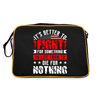 US patriotic quotes, patriot, patriots - Retro Bag - black/gold - Back