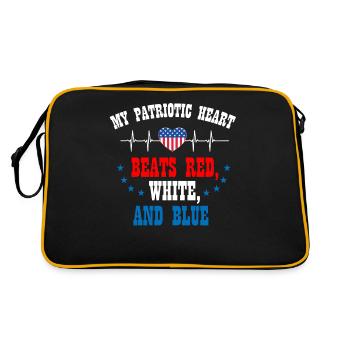 US patriotic quotes, patriot, patriots - Retro Bag - black/gold - Back