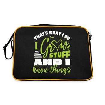 Je construis des choses Et je sais des choses, jardinier - Sac Retro - noir/or - Dos