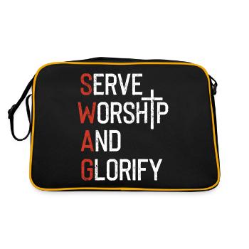 Servir l’adoration et glorifier - Sac Retro - noir/or - Dos