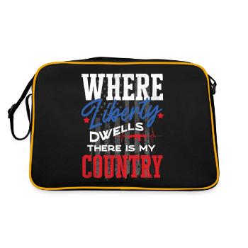US patriotic quotes, patriot, patriots - Retro Bag - black/gold - Back