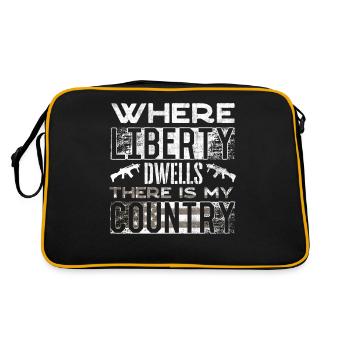 US patriotic quotes, patriot, patriots - Retro Bag - black/gold - Back