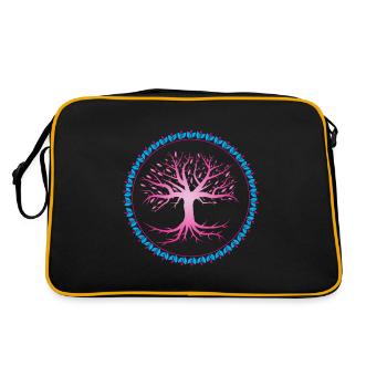 Yggdrasil Wikinger Weltenbaum - Retro Tasche - Schwarz/Gold - Hinten