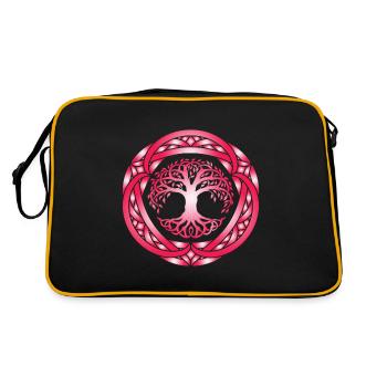Yggdrasil Wikinger Weltesche - Retro Tasche - Schwarz/Gold - Hinten