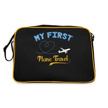Erstes Flugzeug, Flugzeuge - Retro Tasche - Schwarz/Gold - Hinten