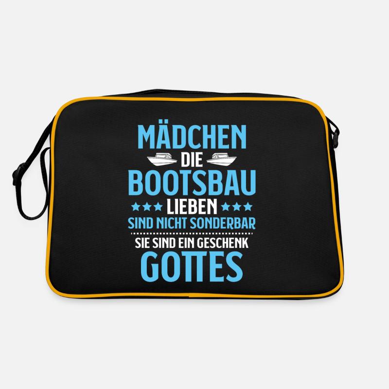 Bootsbauer Bootsbau Schiffbauer Schiffbau Boote - Retro Tasche - Schwarz/Gold