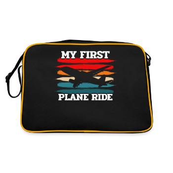 Erstes Flugzeug, Flugzeuge - Retro Tasche - Schwarz/Gold - Hinten