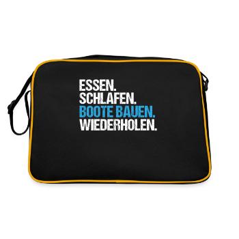 Bootsbauer Bootsbau Schiffbauer Schiffbau Boote - Retro Tasche - Schwarz/Gold - Hinten