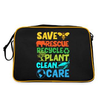 Jour de la Terre, Sauvez la planète - Sac Retro - noir/or - Dos