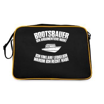 Bootsbauer Bootsbau Schiffbauer Schiffbau Boote - Retro Tasche - Schwarz/Gold - Hinten