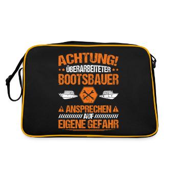 Bootsbauer Bootsbau Schiffbauer Schiffbau Boote - Retro Tasche - Schwarz/Gold - Hinten
