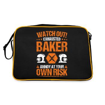 Baker Baking Baker Bakery Baking - Retro Bag - black/gold - Back