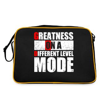 GOD MODE, Größe Auf Einer Anderen Ebene - Retro Tasche - Schwarz/Gold - Hinten