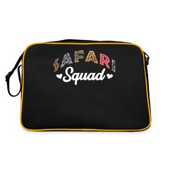 Safari-Trupp, Safari-Urlaub - Retro Tasche - Schwarz/Gold - Hinten