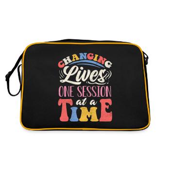 Thérapeute ABA, thérapie ABA, thérapeute, SPEd - Sac Retro - noir/or - Dos