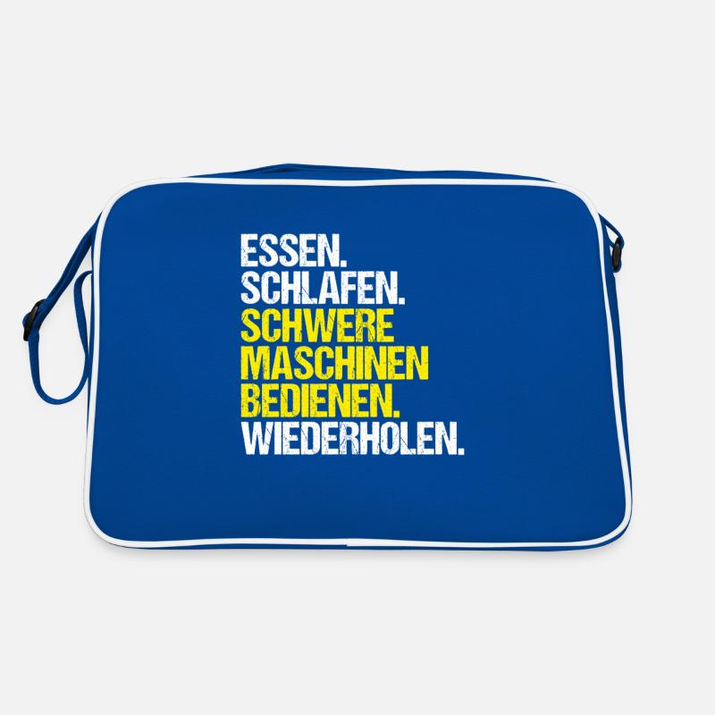 Baugeräteführer Kranführer Baggerfahrer Baugeräte Retro Tasche