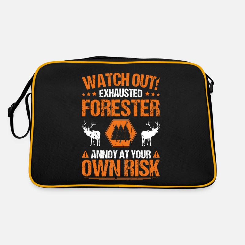 Forestier Forestier Forestier Forestier Ouvrier forestier Forêt - Sac Retro - noir/or