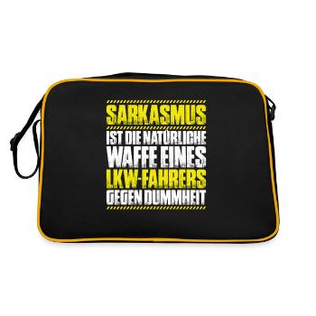 LKW-Fahrer Fernfahrer Berufskraftfahrer Trucker - Retro Tasche - Schwarz/Gold - Hinten