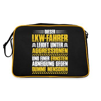 LKW-Fahrer Fernfahrer Berufskraftfahrer Trucker - Retro Tasche - Schwarz/Gold - Hinten