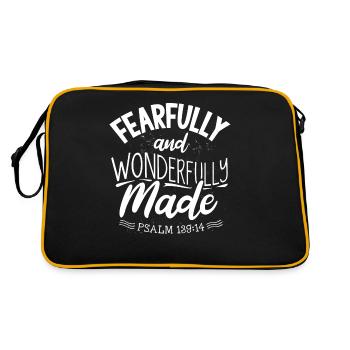 Anxieux et merveilleusement fait Psaume 139 - Sac Retro - noir/or - Dos