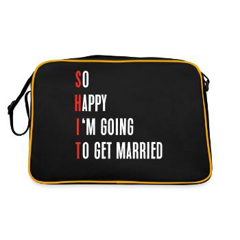 So Glücklich, Dass Ich Heiraten Werde - Retro Tasche - Schwarz/Gold - Hinten