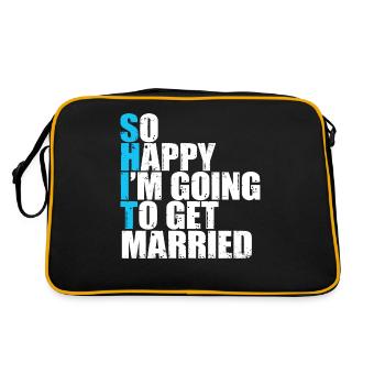 So Glücklich, Dass Ich Heiraten Werde - Retro Tasche - Schwarz/Gold - Hinten