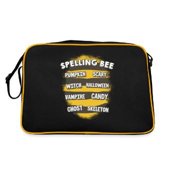 Halloween, Sorcière, Bonbons, Fantôme - Sac Retro - noir/or - Dos