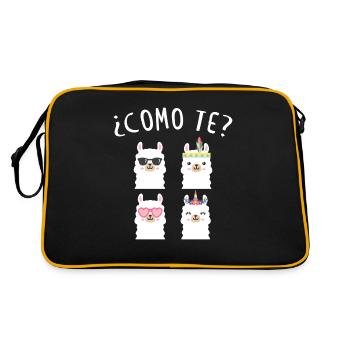 Como Te Lamas, Lama - Retro Tasche - Schwarz/Gold - Hinten