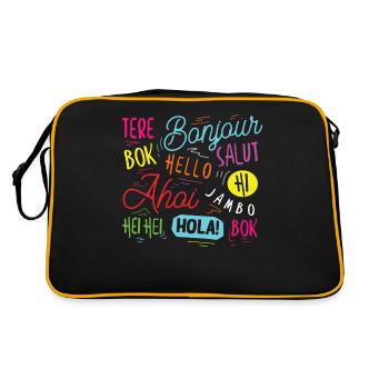 Hello World in different languages - Retro Bag - black/gold - Back