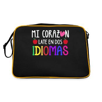 Myheart bat en 2 langues, bilingue - Sac Retro - noir/or - Dos