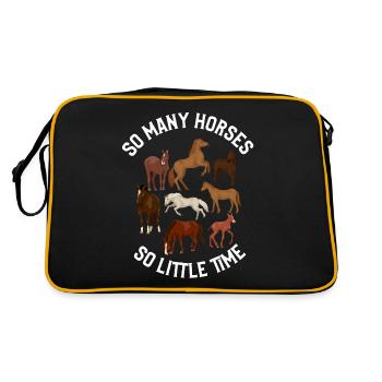 So many horses, so little time, riding - Retro Bag - black/gold - Back