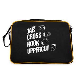 Boxing punches, boxers, upward hooks, hooks, jab - Retro Bag - black/gold - Back