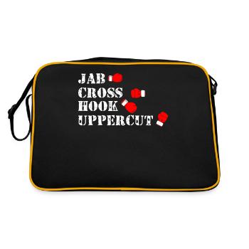 Boxing punches, boxers, upward hooks, hooks, jab - Retro Bag - black/gold - Back