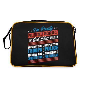 I'm politically incorrect, proud American - Retro Bag - black/gold - Back