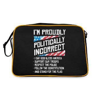 I'm politically incorrect, proud American - Retro Bag - black/gold - Back